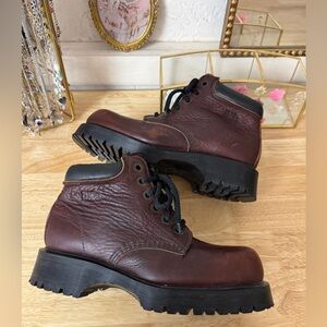 Rare Chunky Platform Dr. Martens Brown Leather 8732 Hiking Boots UK 5 Women's 7